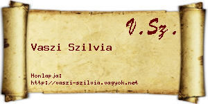 Vaszi Szilvia névjegykártya